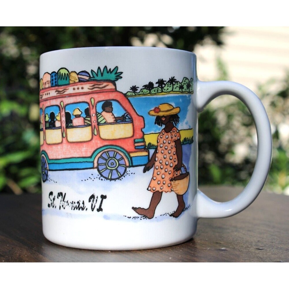 St Thomas VI Virgin Islands Collectible Coffee Mug Souvenir Beach Scene